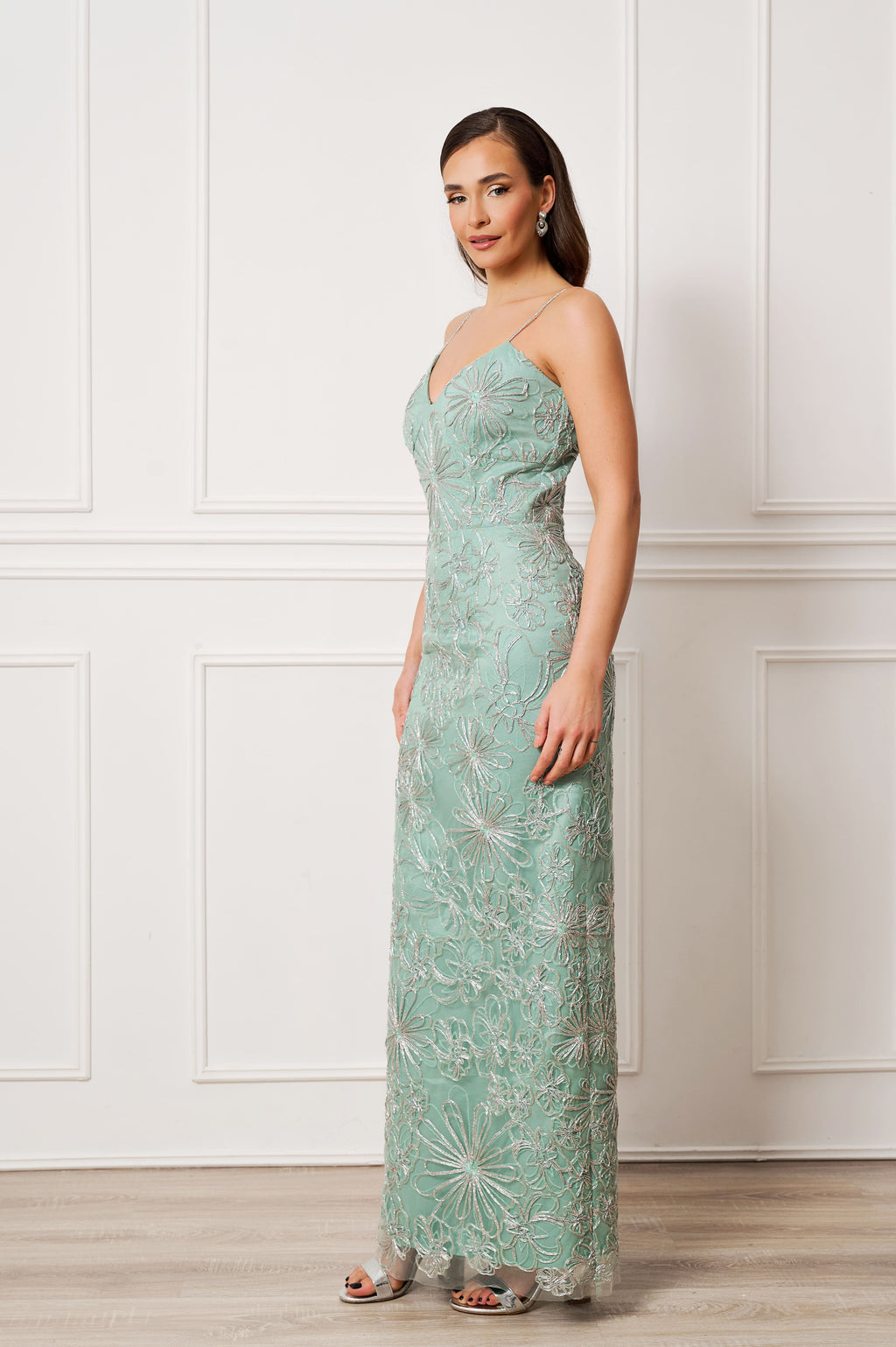 Moonlit Mint Embroidered Dress