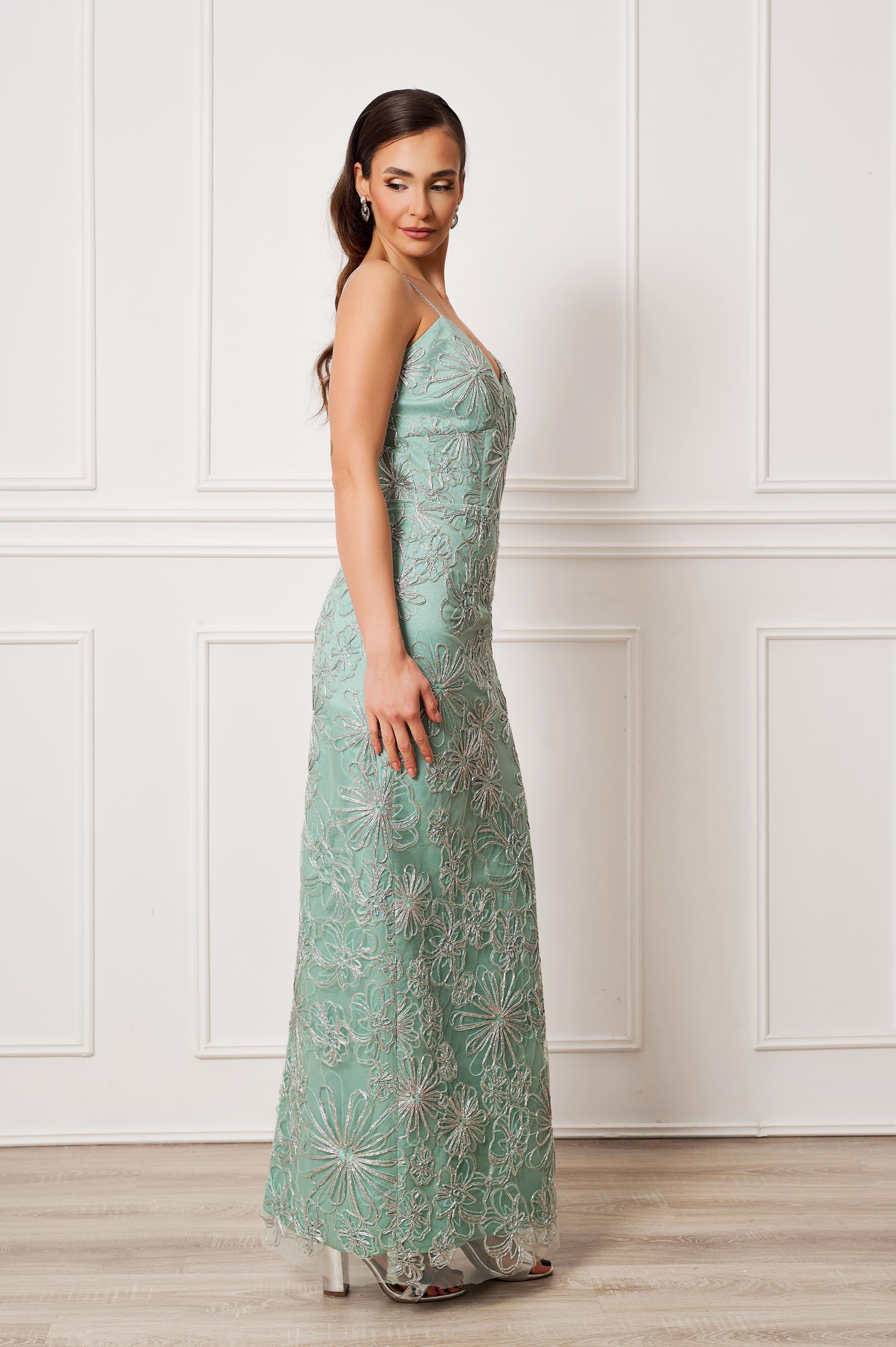 Moonlit Mint Embroidered Dress