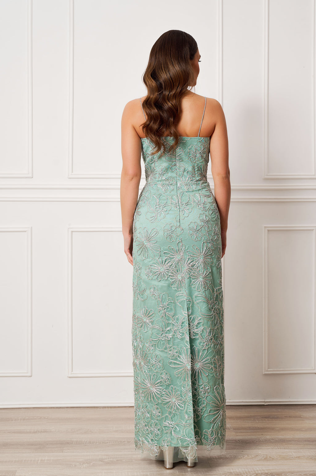 Moonlit Mint Embroidered Dress